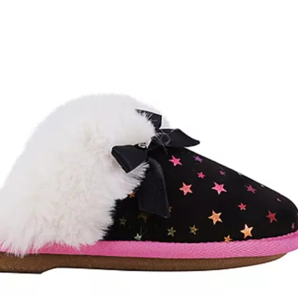 NWT Juicy by Juicy Couture Sonora Girls Slip-On Slippers Black SZ 4-5 🌟🌟